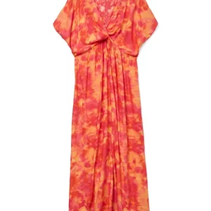 Vmciana Ss V-neck Ankle Dress Wvn L - Oranje Dessin