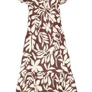 Lange Jurk Aop - Bruin Dessin