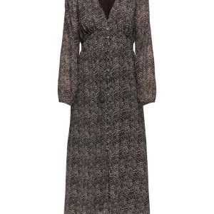 Onlstar Life L/s Amanda Long Dress - Bruin Dessin
