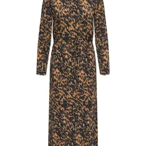 Jdysienna L/s Midi Belt Dress Jrs - Bruin Dessin