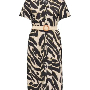 Jdyjasmine S/s Maxi Belt Dress Wvn - Zwart Dessin