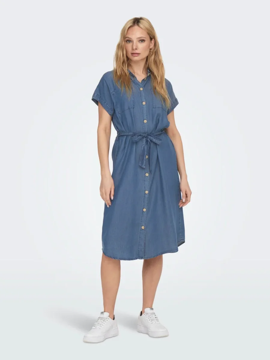 Onlpema Hannover Ss Dnm Sh Dress Qytnoos - Blue Denim - Afbeelding 4