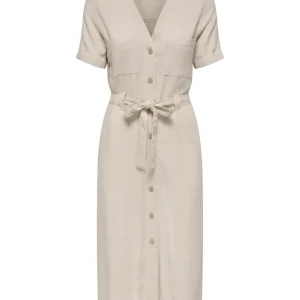 Onlsiesta Ss Linen Bl Shirt Dress P - Zand