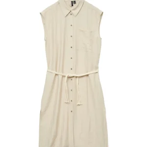 Vmheaven Belt Calf Shirt Dress Wvn - Zand