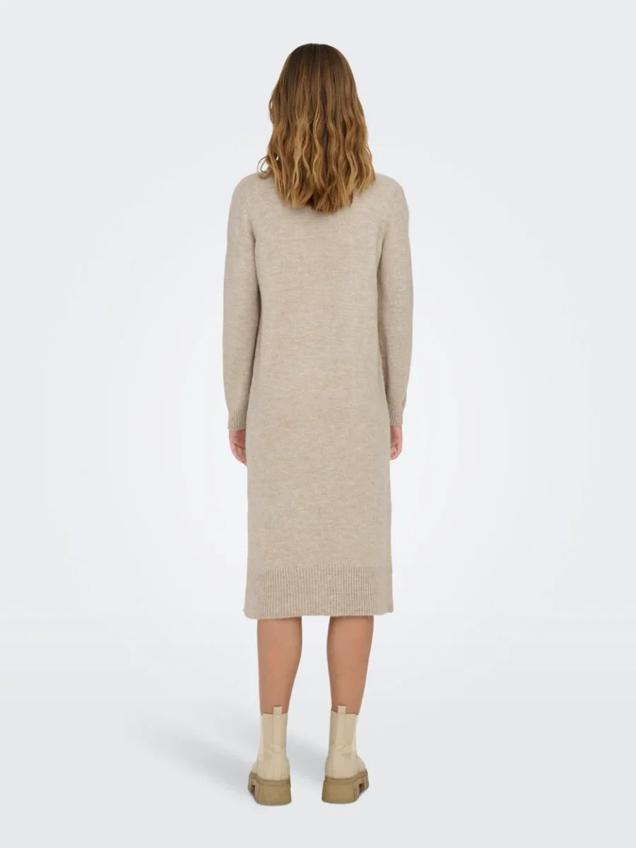 Onlbrandie L/s Rollneck Dress Knt N - Beige - Afbeelding 5