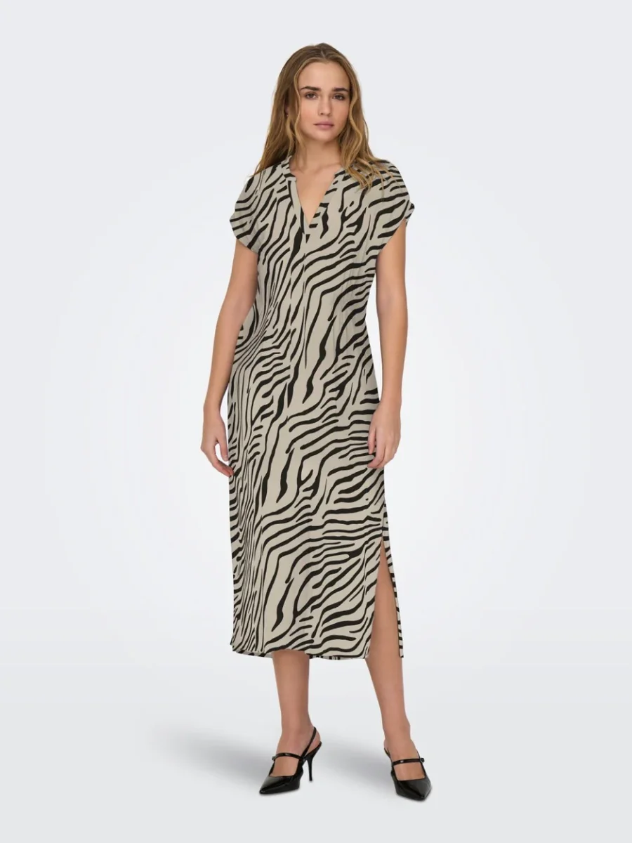 Jdystarr Life S/s Midi Dress Wvn Di - Zand Dessin - Afbeelding 4