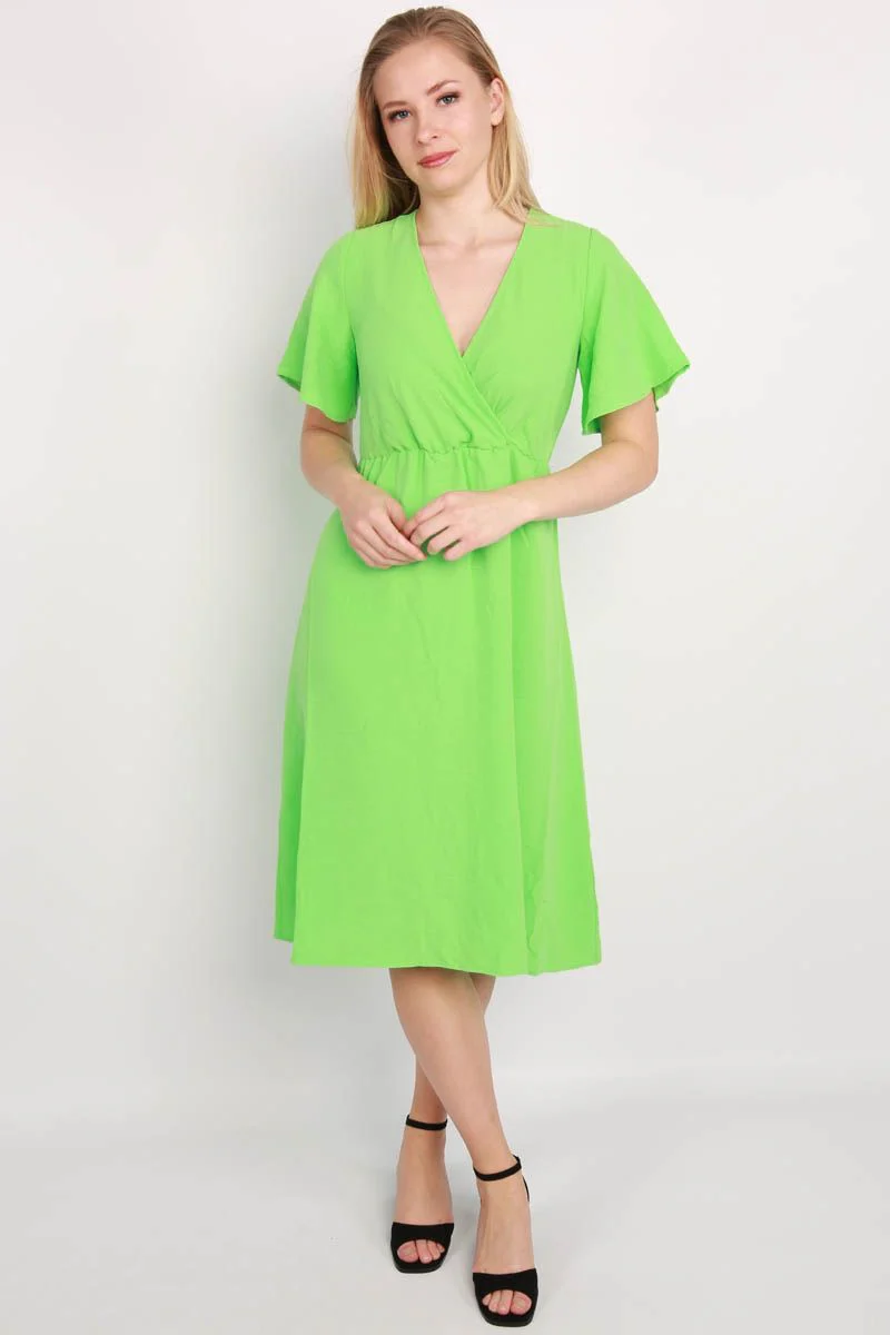 Onlmette Ss Wrap Dress Wvn - Groen - Afbeelding 4