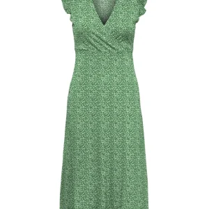 Onlmay Life S/l Wrap Midi Dress Jrs - Groen Dessin
