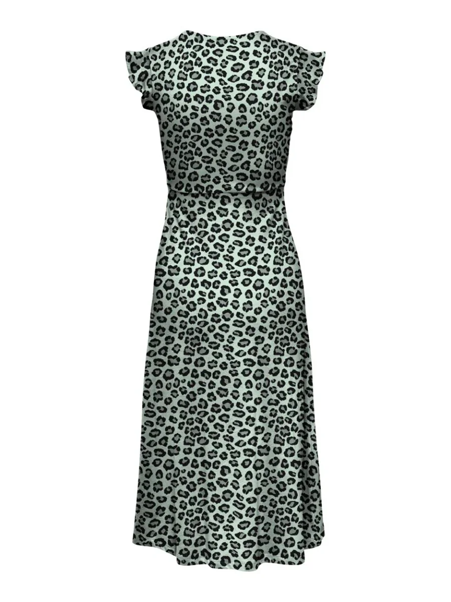 Onlmay Life S/l Wrap Midi Dress Jrs - Groen Dessin - Afbeelding 3