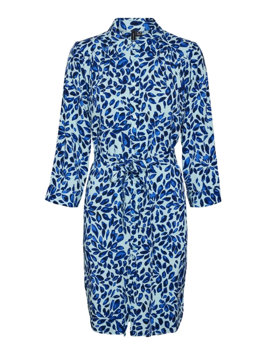Vmgwen 3/4 Abk Shirt Dress Wvn Btq - Blauw Dessin - Afbeelding 2