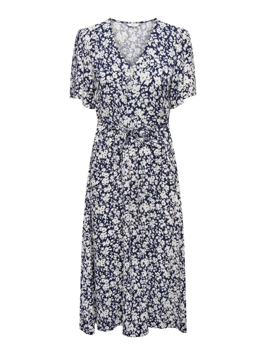 Onlhalia S/s Midi Dress Wvn Noos - Blauw Dessin - Afbeelding 2
