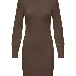 Jdymagda L/s Volume Sleeve Dress Kn - Bruin Melee