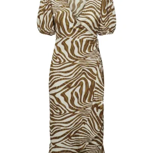 Onlchicago Life S/s Midi Dress Ptm - Bruin Dessin
