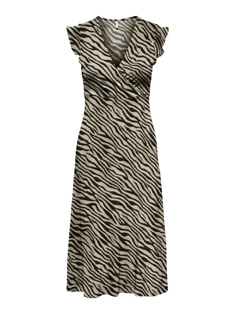 Onlmay Life S/l Wrap Midi Dress Jrs - Bruin Dessin - Afbeelding 2