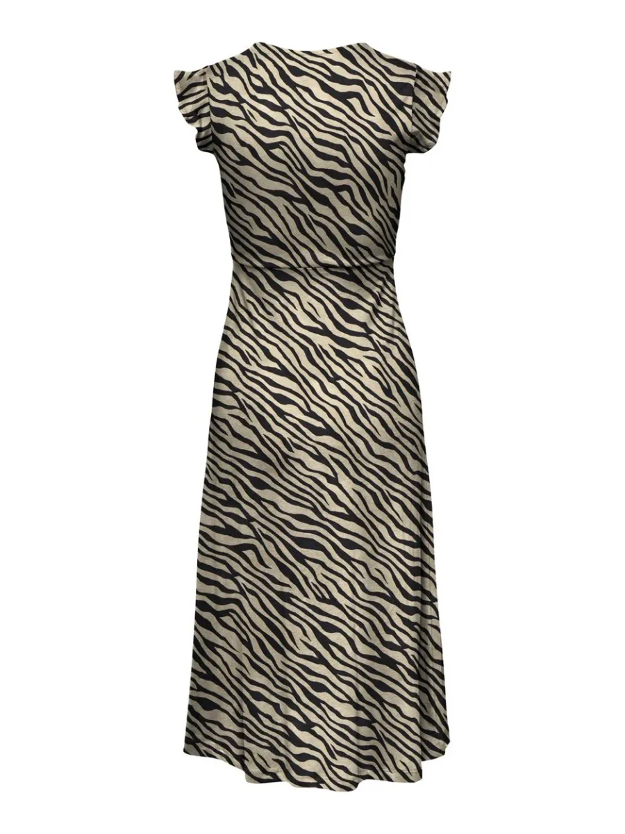 Onlmay Life S/l Wrap Midi Dress Jrs - Bruin Dessin - Afbeelding 3