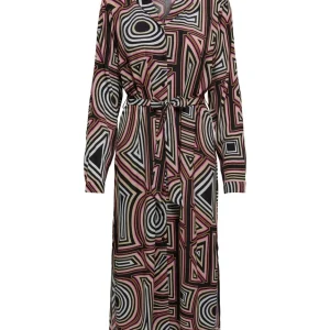 Onlmendes L/s Midi Shirt Dress Ptm - Zwart Dessin