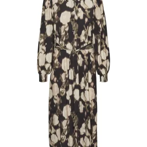 Vmcelina L/s 7/8 Shirt Dress Wvn Exp - Zwart Dessin