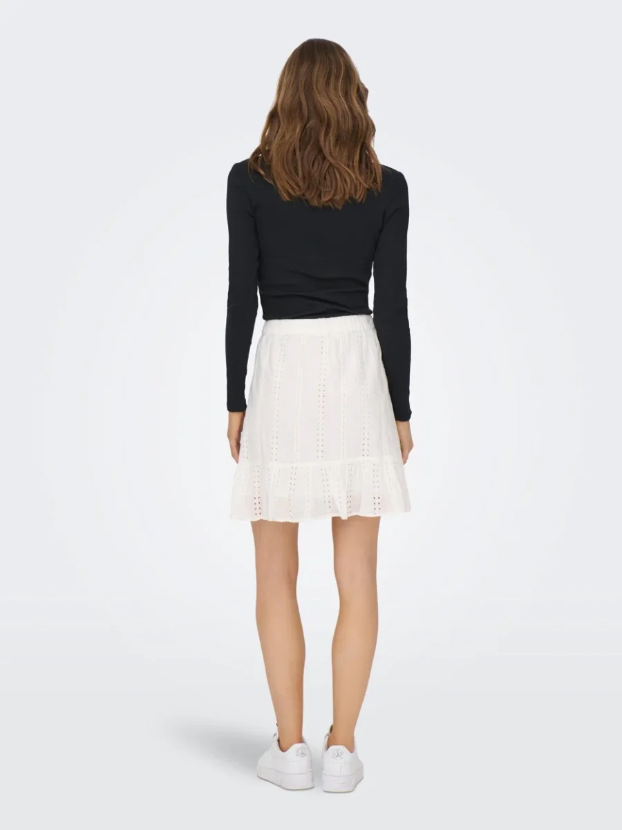 Onldonna Short Emb Skirt Wvn - Off-white - Afbeelding 5