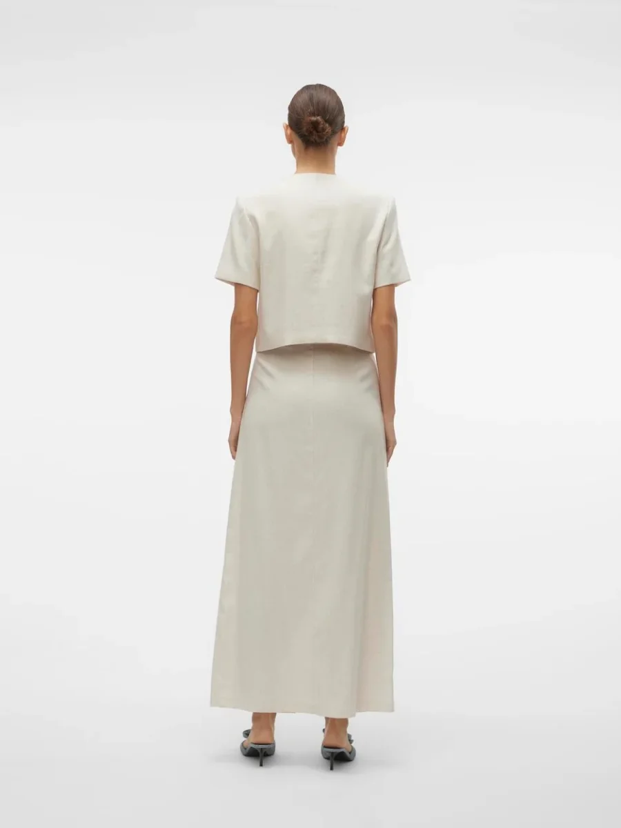 Vmflorence Hw Long Linen Skirt - Beige - Afbeelding 4