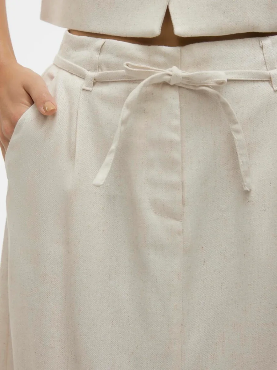 Vmflorence Hw Long Linen Skirt - Beige - Afbeelding 6