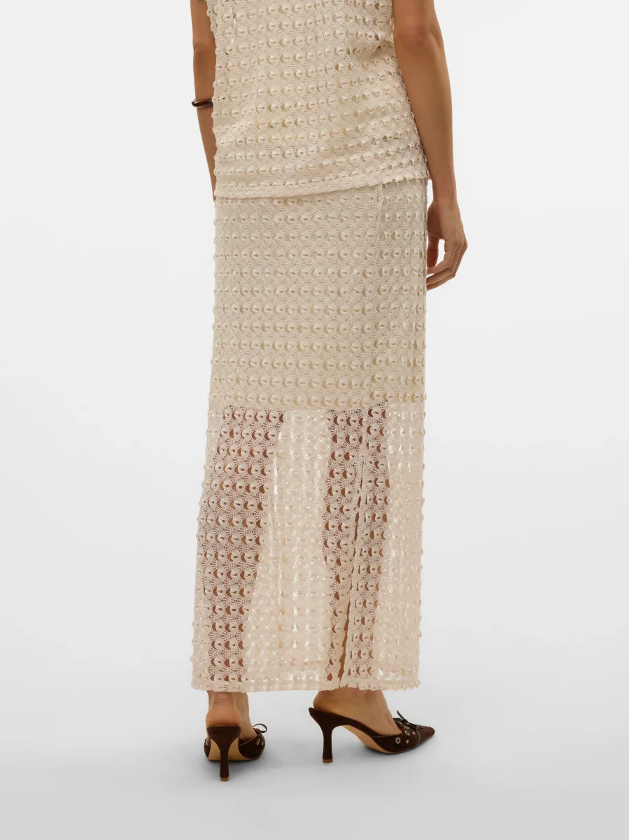 Vmdylie Hw Ankel Skirt Wvn Btq Ga - Beige - Afbeelding 4