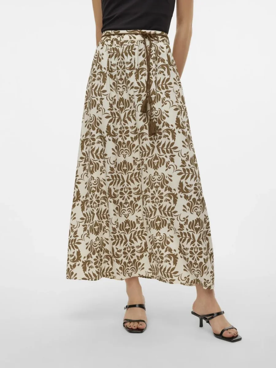 Vmimma Hw Long Skirt Wvn Btq - Zand Dessin - Afbeelding 3