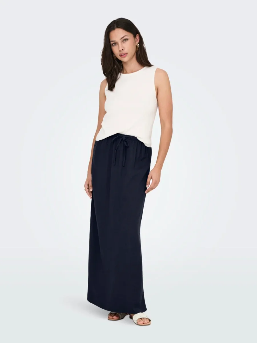 Jdysay Mw Maxi Slit Skirt Wvn Noos - Navy - Afbeelding 4