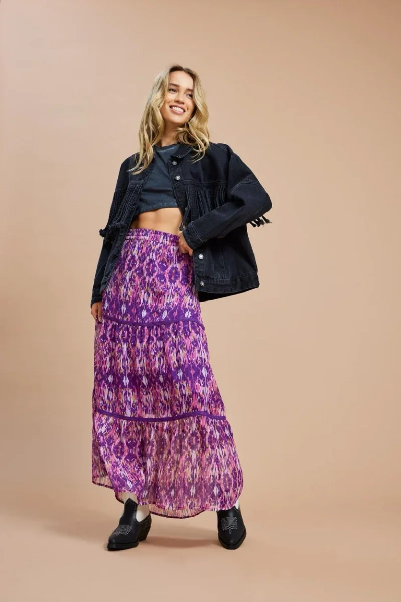 Onlviva Life Maxi Skirt Ptm - Paars Dessin - Afbeelding 4