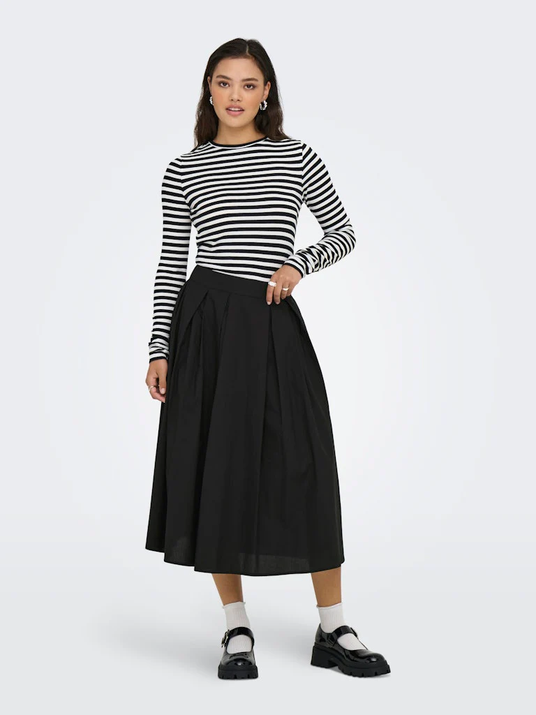 Onlmaila Long Pleat Skirt Ox Wvn - Zwart - Afbeelding 6