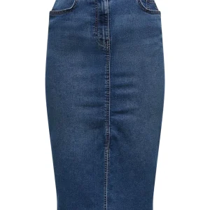 Jdymoon Hw Midi Slit Skirt Mix Dnm - Blue Denim