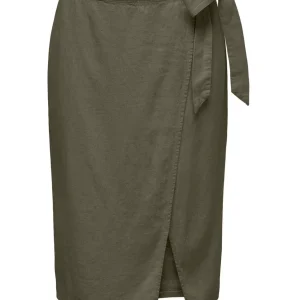 Jdysay Mw Midi Wrap Skirt Wvn Dia - Donkergroen