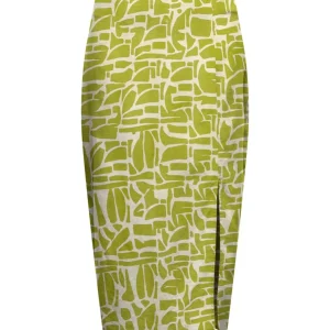 Onldahlia Linen Midi Skirt Ptm - Groen Dessin