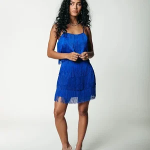 Lessie Fringe Mini Skirt - Kobalt