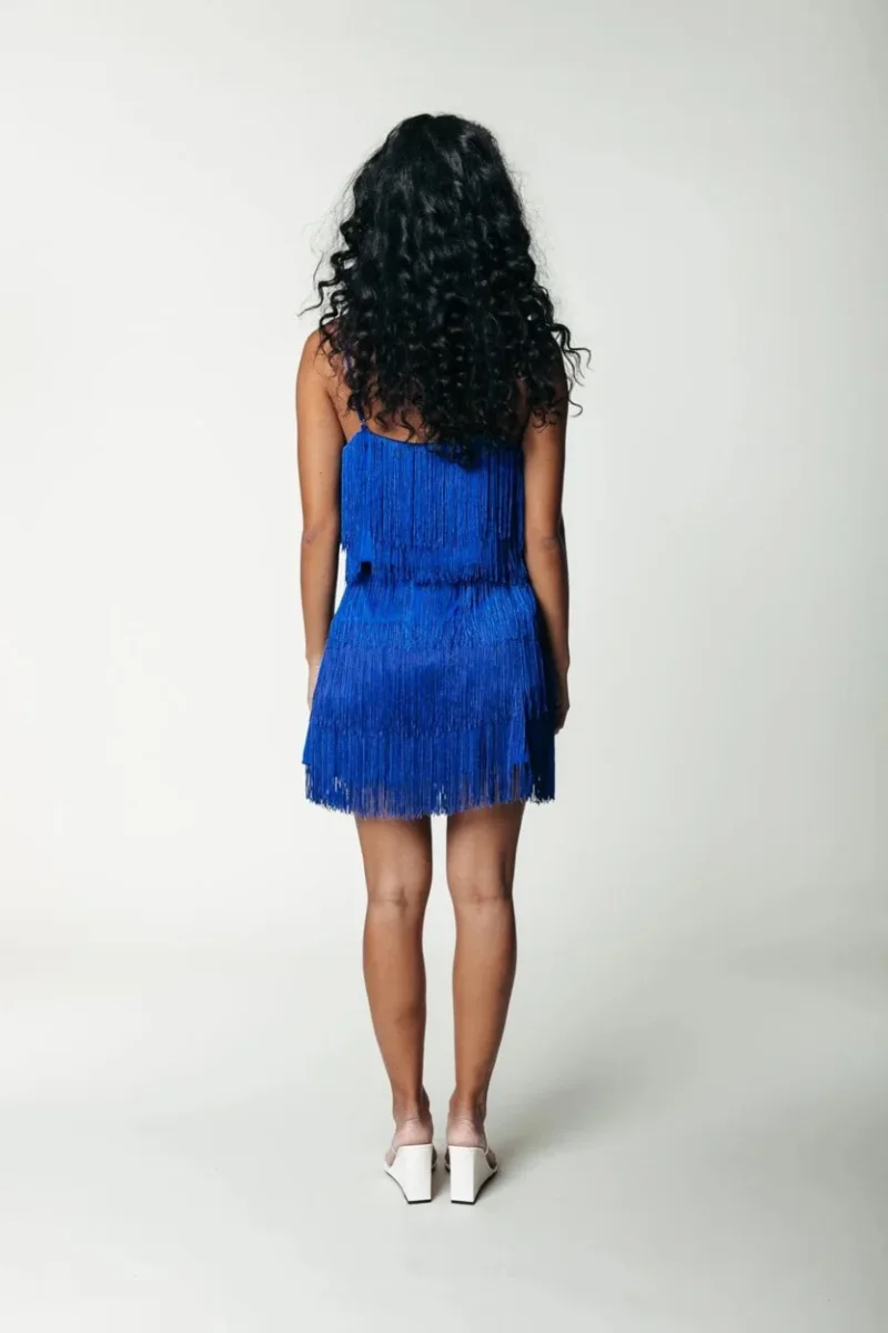 Lessie Fringe Mini Skirt - Kobalt - Afbeelding 3