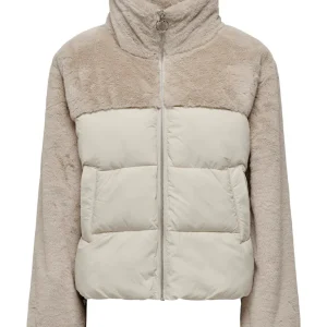 Onlwanja Fur Puffer Mix Jacket - Beige