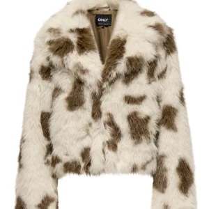 Onljamie Faux Fur Jacket Cc Otw - Ecru Dessin