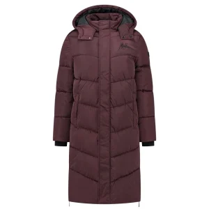 Diagonal Brand Coat - Bordeaux