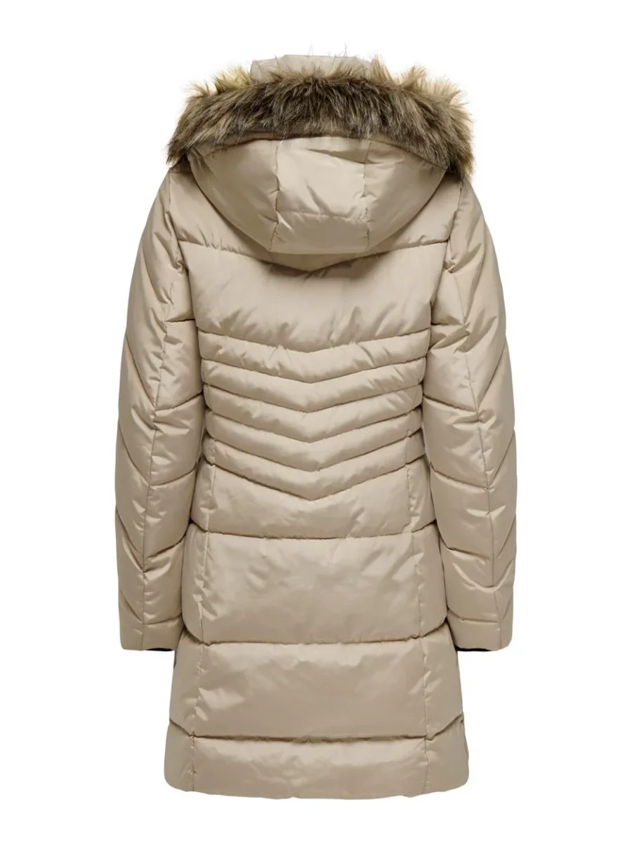 Onlnora Puffer Coat Life Cc Otw - Taupe - Afbeelding 3