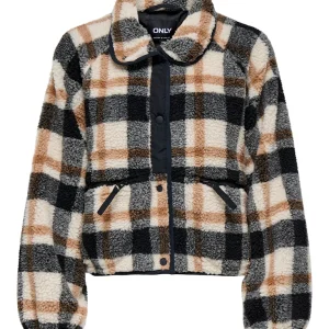 Onlcalista Life Check Teddy Jacket Otw - Bruin Dessin