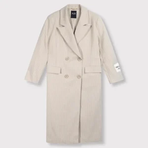 Ladies Woven Pin Stripe Coat - Zand Dessin