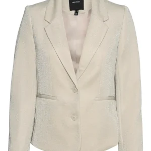 Vmshali Ls Fitted Shiny Blazer - Beige