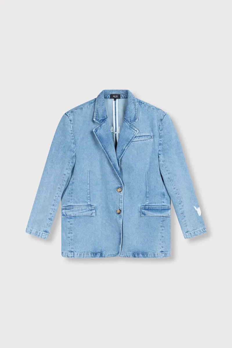 Ladies Woven Denim Blazer - Blue Denim - Afbeelding 2