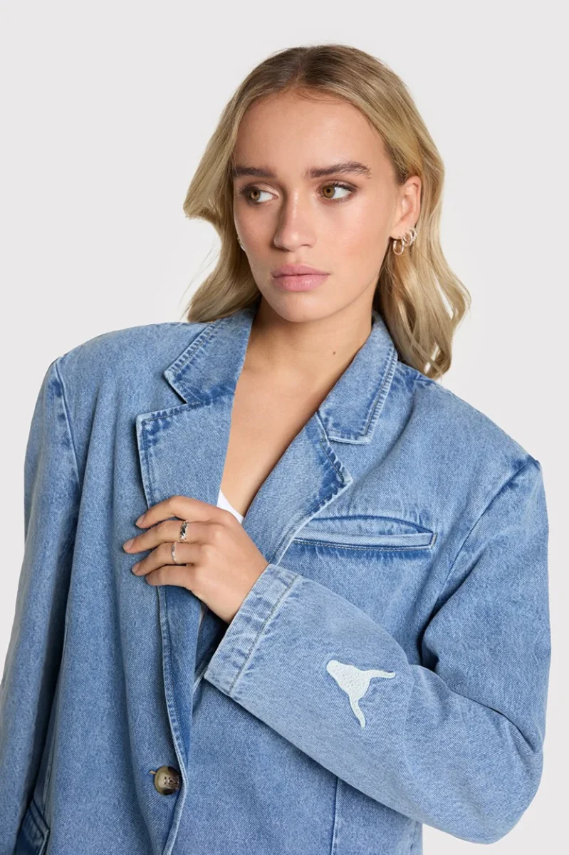 Ladies Woven Denim Blazer - Blue Denim - Afbeelding 6