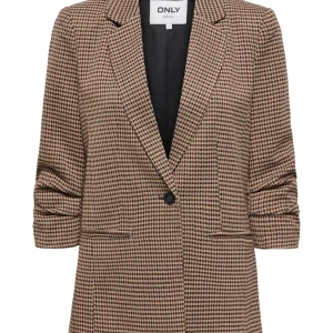 Onllettie Life 3/4 Check Blazer Tlr - Bruin Dessin