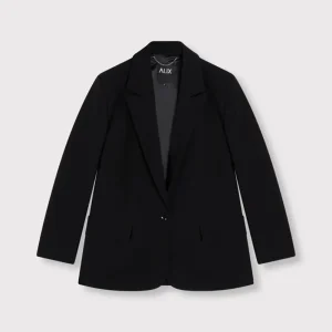 Ladies Woven Stretch Blazer - Zwart