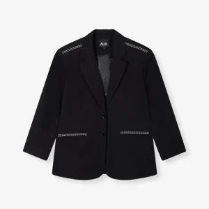 Ladies Woven Studs Blazer - Zwart