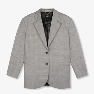 Ladies Woven Special Check Blazer - Zwart Dessin