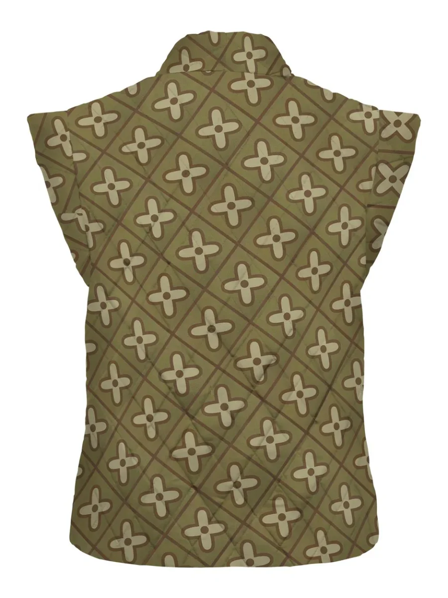 Onlcemma Aop Quilt Vest Pnt - Groen Dessin - Afbeelding 3