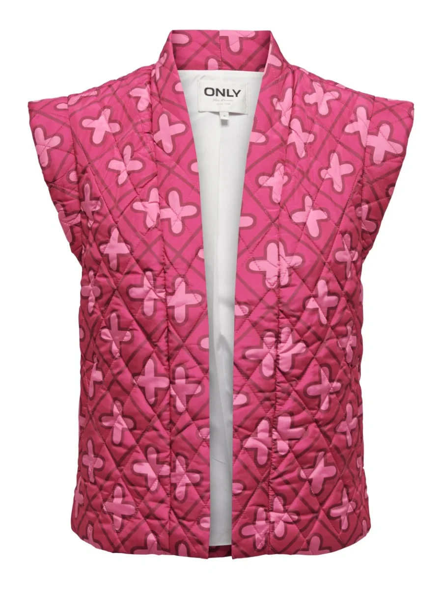 Onlcemma Aop Quilt Vest Pnt - Roze Dessin