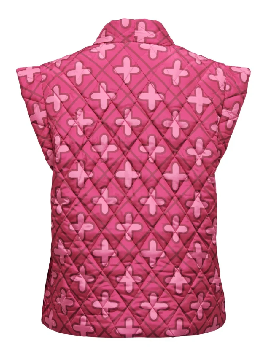 Onlcemma Aop Quilt Vest Pnt - Roze Dessin - Afbeelding 3